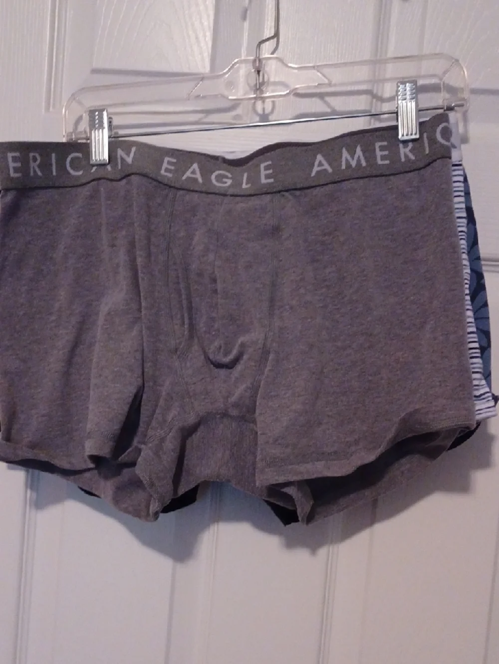 -- 4 American Eagle Outfitters Grey Boxers, Branded Waistband Men's XL Cotton